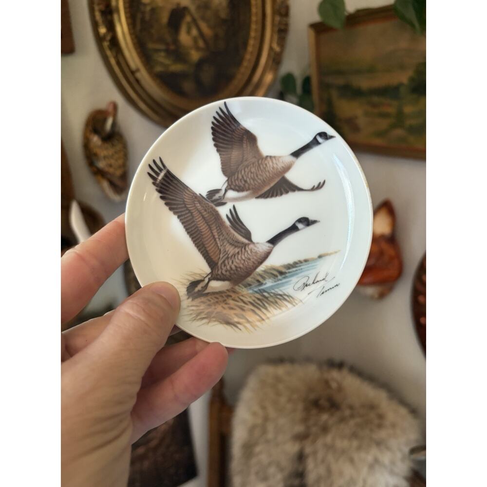 Vintage Decorative Plates Nature's Heritage 4'' Mallards Geese Ducks Set Of 3 - Picture 6 of 6
